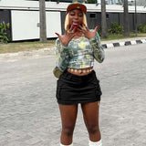 Cargo Mini Skirt with Pockets - S, Black image