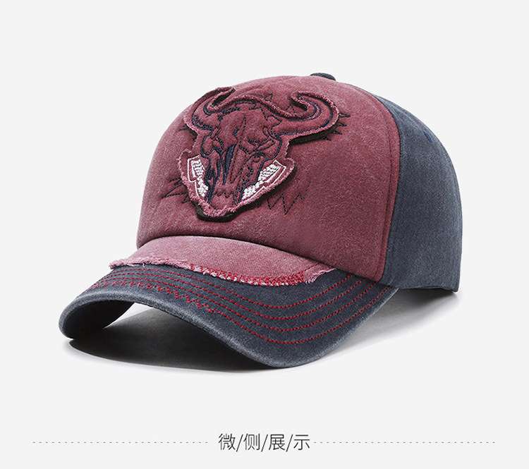Distressed Colorblock Baseball Cap image 0