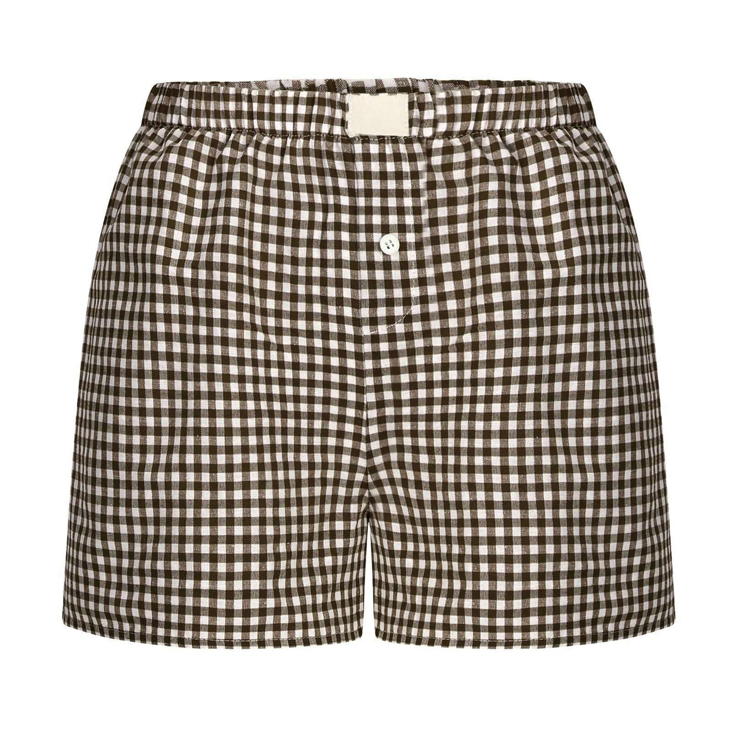 High-Waisted Shorts - S, Brown image