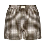 High-Waisted Shorts - S, Brown image