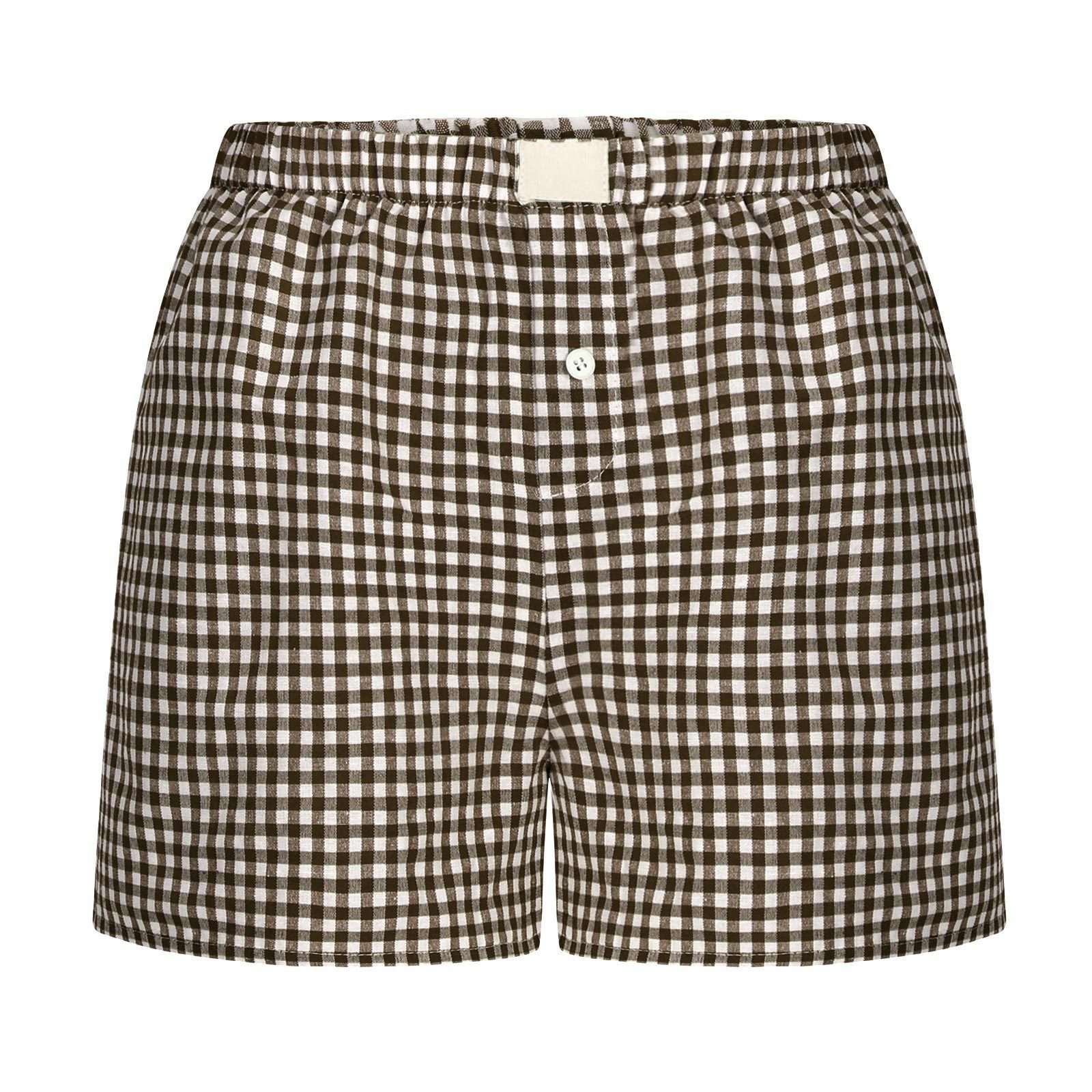 High-Waisted Shorts - S, Brown image