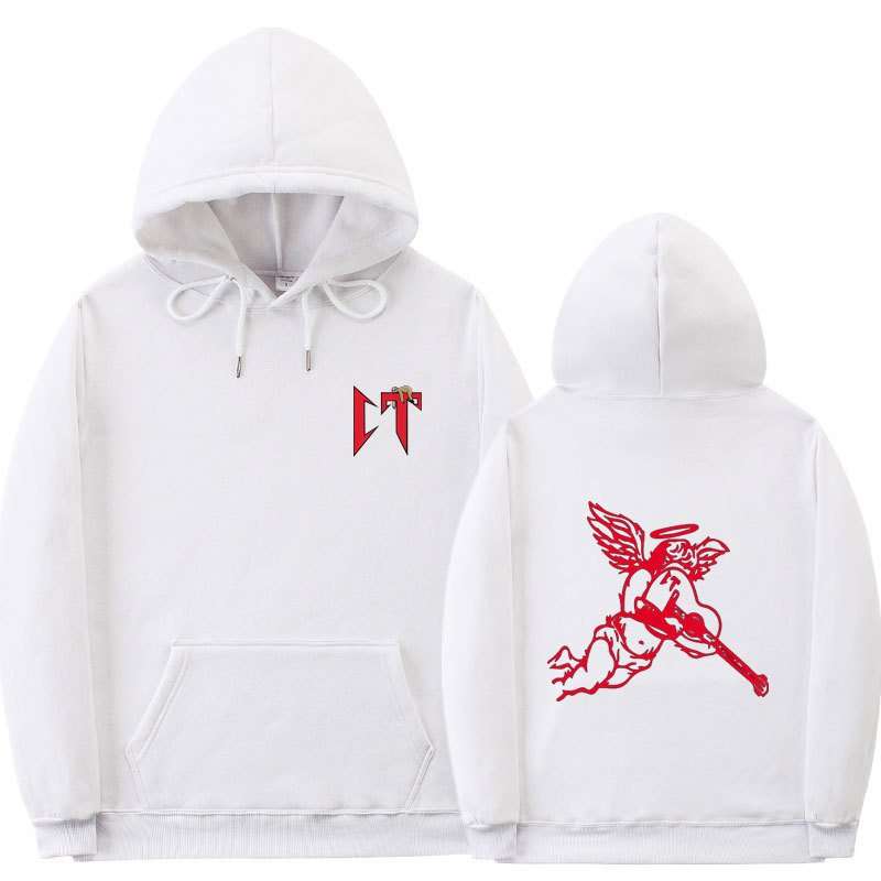 Hip Hop Hoodie Pullover Sweatshirts - M, White image