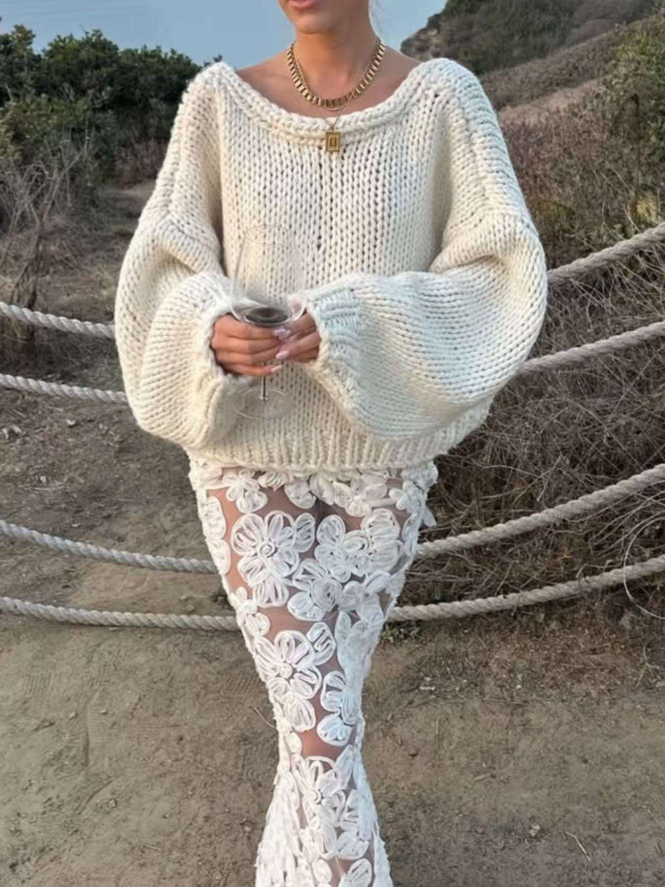Cozy Beige Oversized Sweater image 0