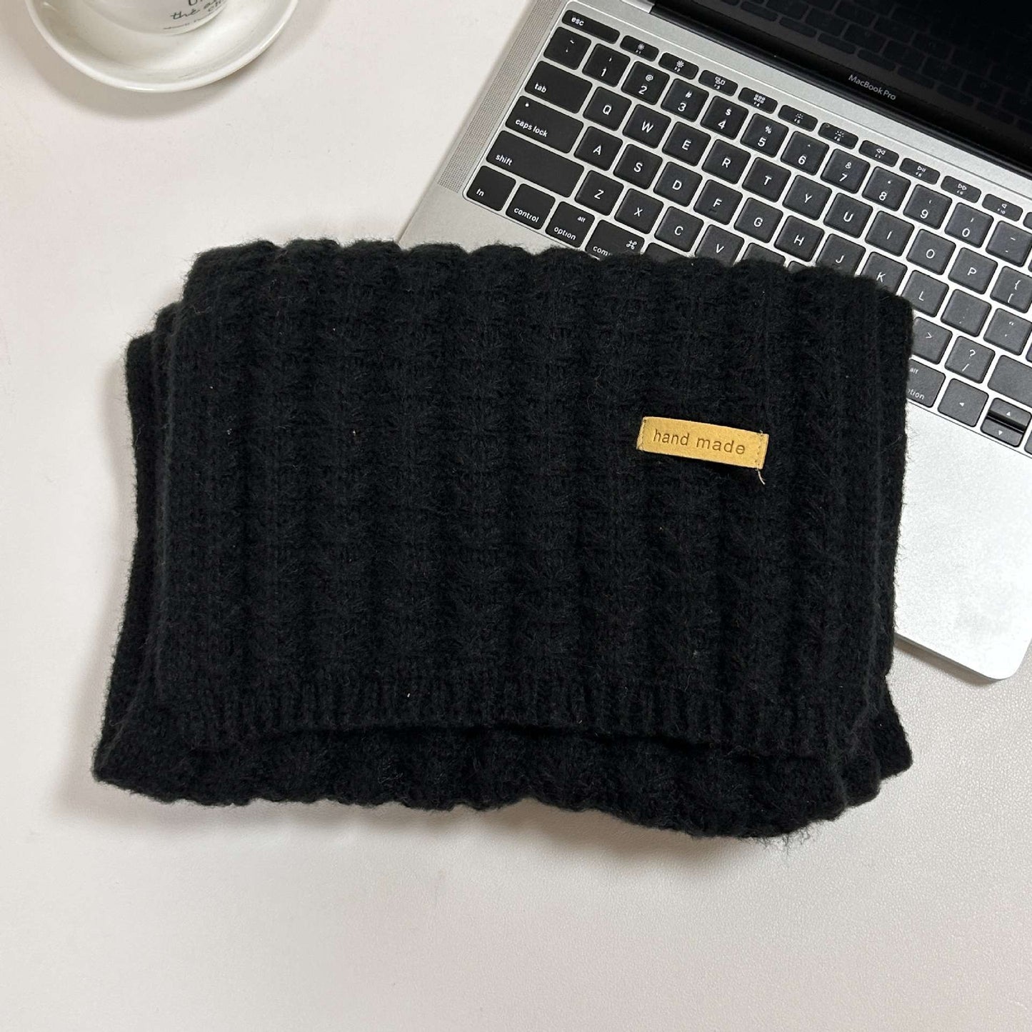 Chunky Crochet Winter Scarf - Free Size, Black image