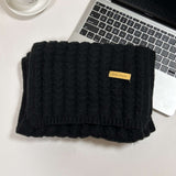 Chunky Crochet Winter Scarf - Free Size, Black image