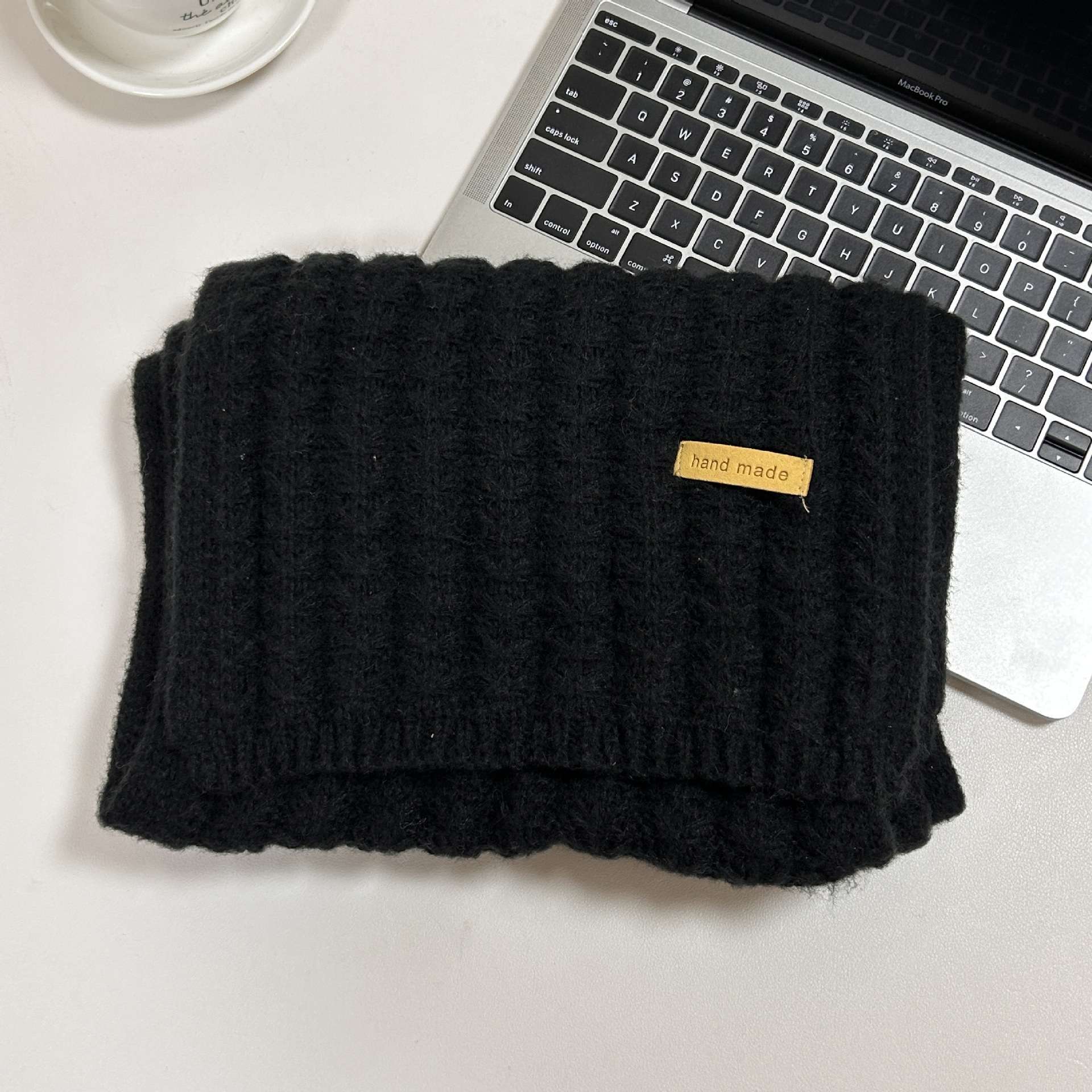 Chunky Crochet Winter Scarf - Free Size, Black image