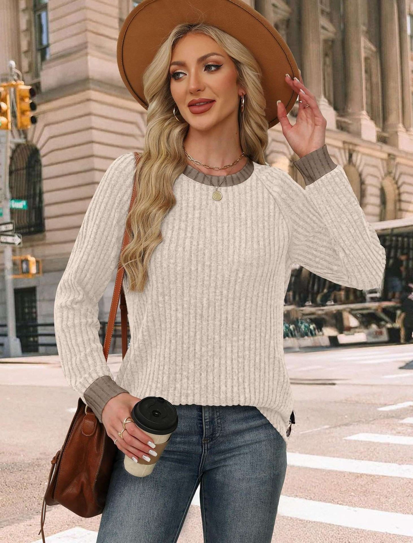 Cozy Ribbed Knit Top image 1