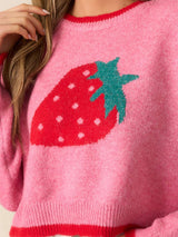 Cozy Strawberry Print Sweater image 5