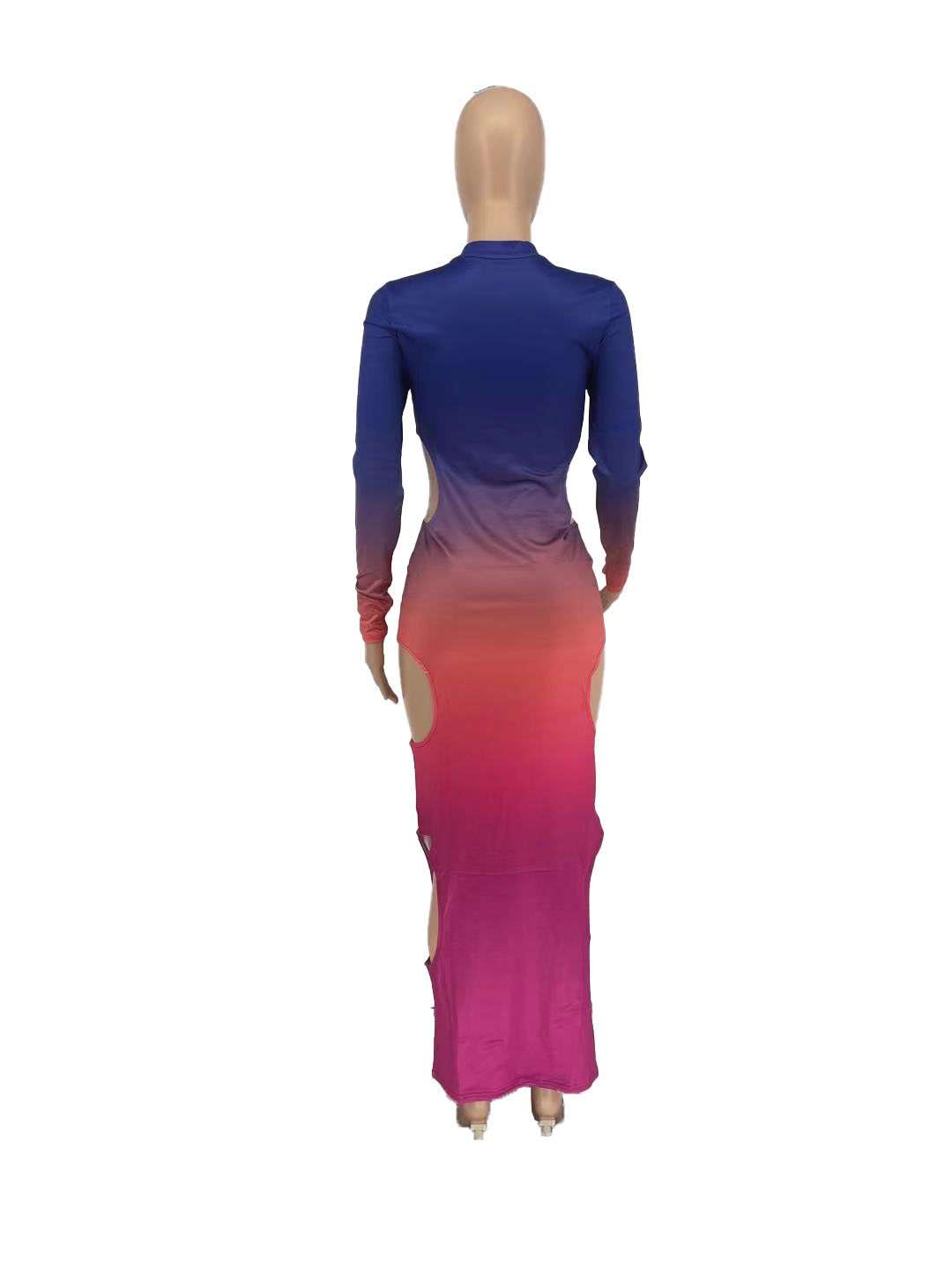 Split High Neck Bodycon Maxi Dress image 4