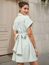 Stylish Striped Tie-Front Summer Dress image 2