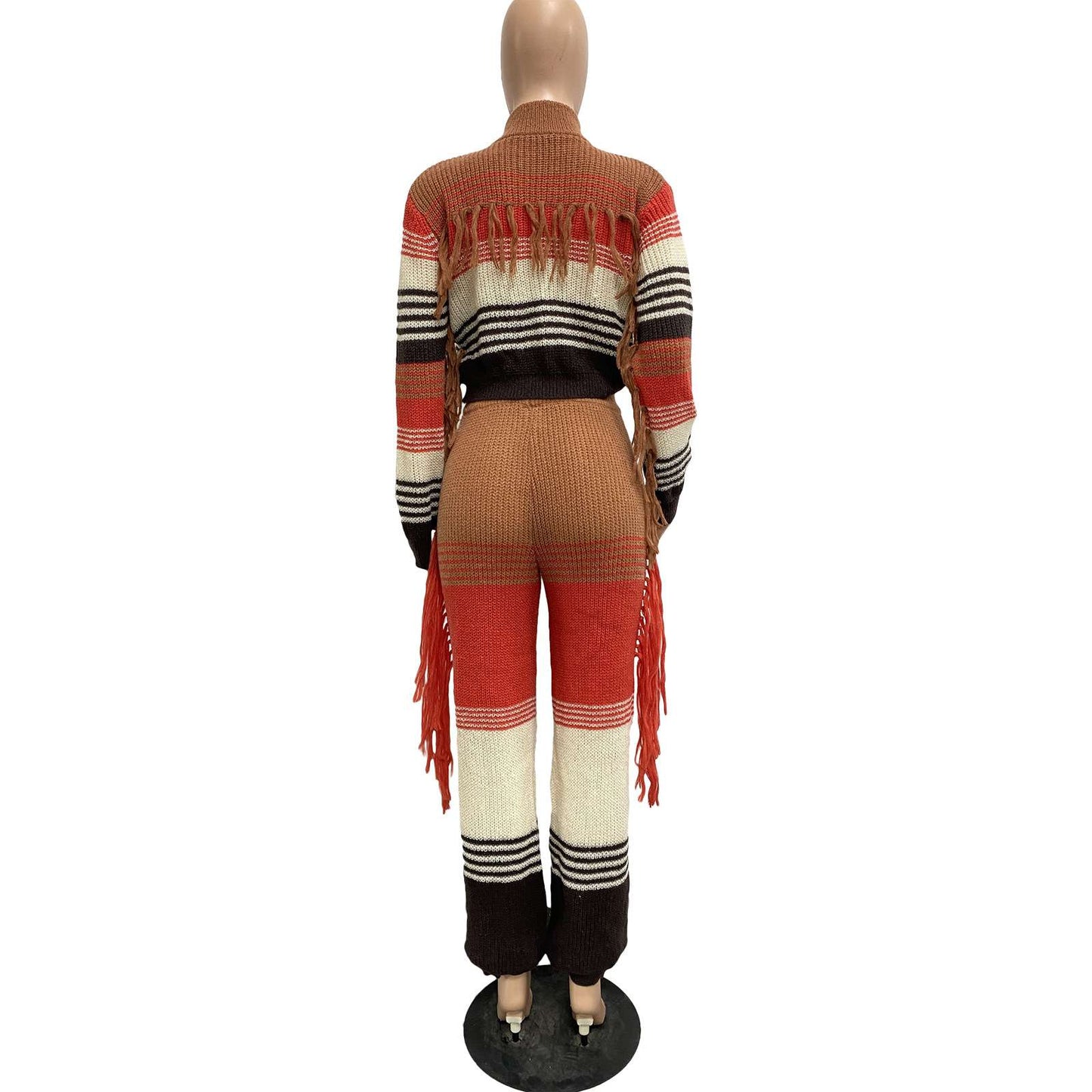 Boho Fringed Knit Two Piece Set image 5