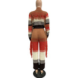 Boho Fringed Knit Two Piece Set image 5