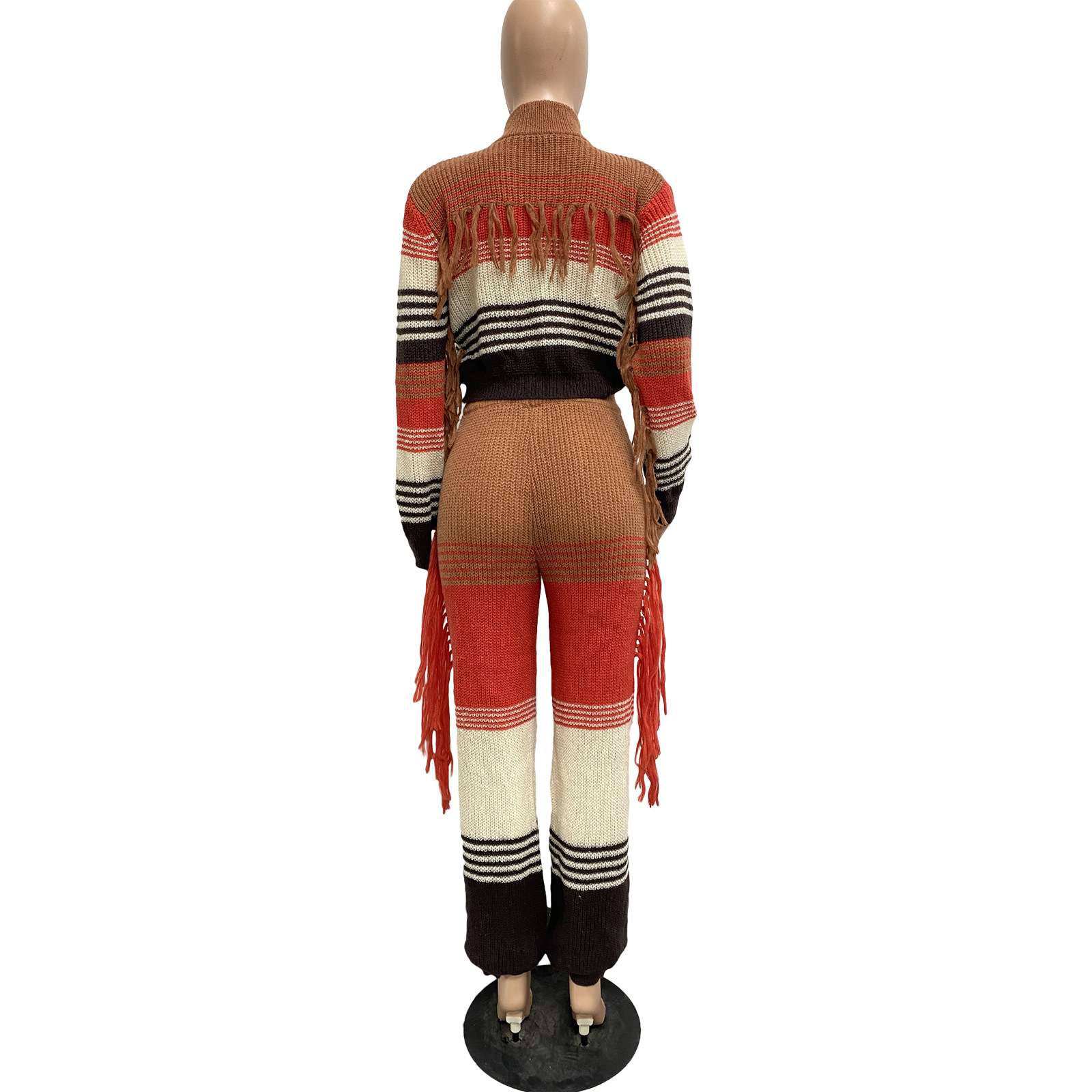 Boho Fringed Knit Two Piece Set image 5