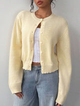 Cozy Cream Knit Button-Up Cardigan image 0