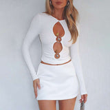 Radiant Embrace Cutout Top - L, White image