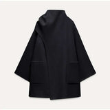 Scarf Collar Solid Midi Coat image 6