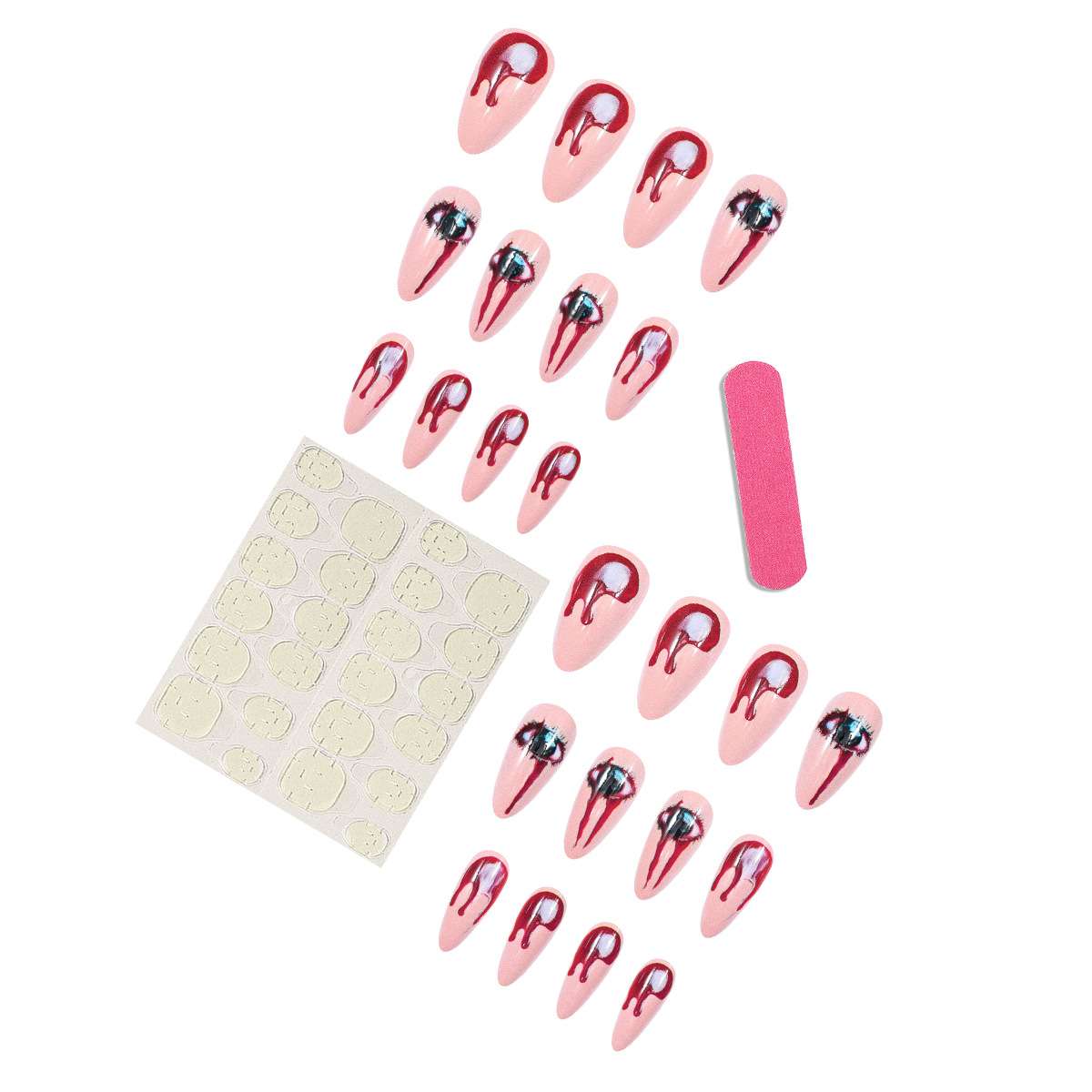 Creepy Eye & Blood Nail Art Design image 2