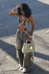 Chic Snake Print Tie-Front Top image 1