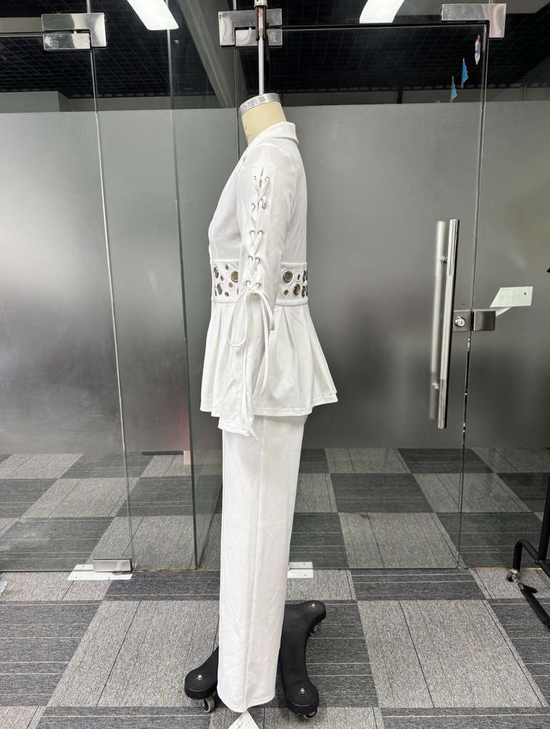 Peplum Suit Set with Cut-Out Details image 6