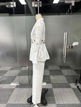 Peplum Suit Set with Cut-Out Details image 6