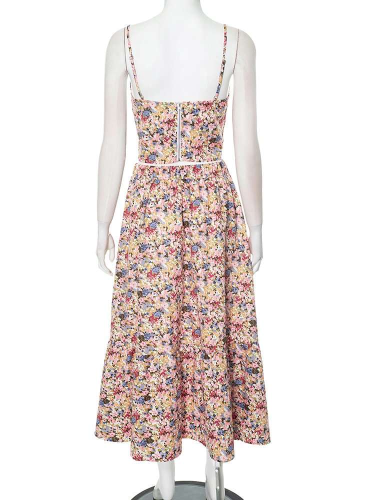 Floral Crop Top & Midi Skirt Set image 3