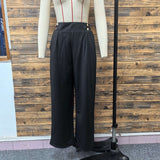 Elegant Black Wide-Leg Satin Trousers image 5