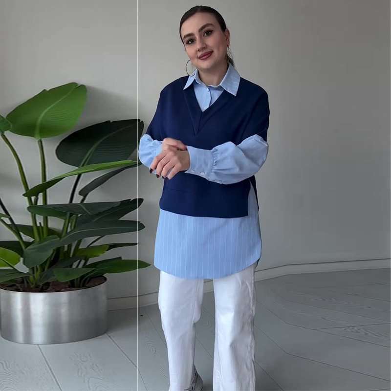 Basic Shirt Sweater Pullover image 1