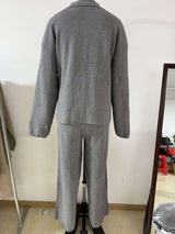 Cozy Gray Ribbed Lounge Set image 3