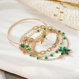 Gold and Green Gemstone Charm Bracelets image 2