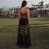 Leopard & Black Lace Sheer Maxi Dress image 7