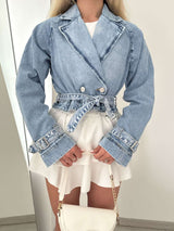 Casual Chic Denim Jacket with Belt Detail image 3