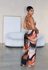 Multicolor Abstract Wrap Jumpsuit image 2