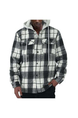 Casual Long Sleeve Shirt Jackets Hooded - M, Multi Grey image