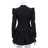 Blazer with Puffed Shoulders and Matching Skirt image 4