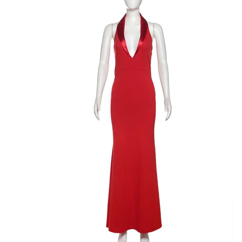 V Neck Bodycon Sleeveless Maxi Dress image 2