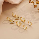 Heart and Crystal Hoop Earrings Set image 2