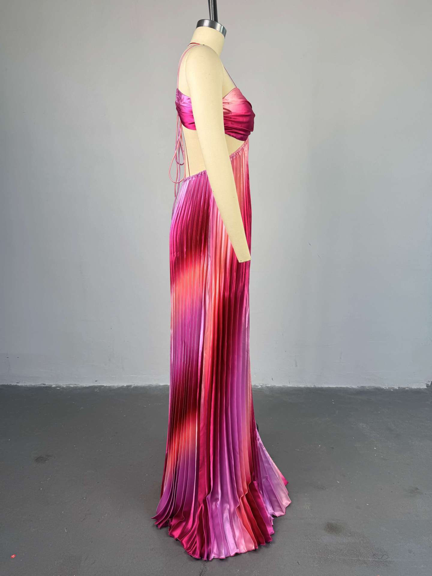 Pleated Cutout Maxi Dress image 2