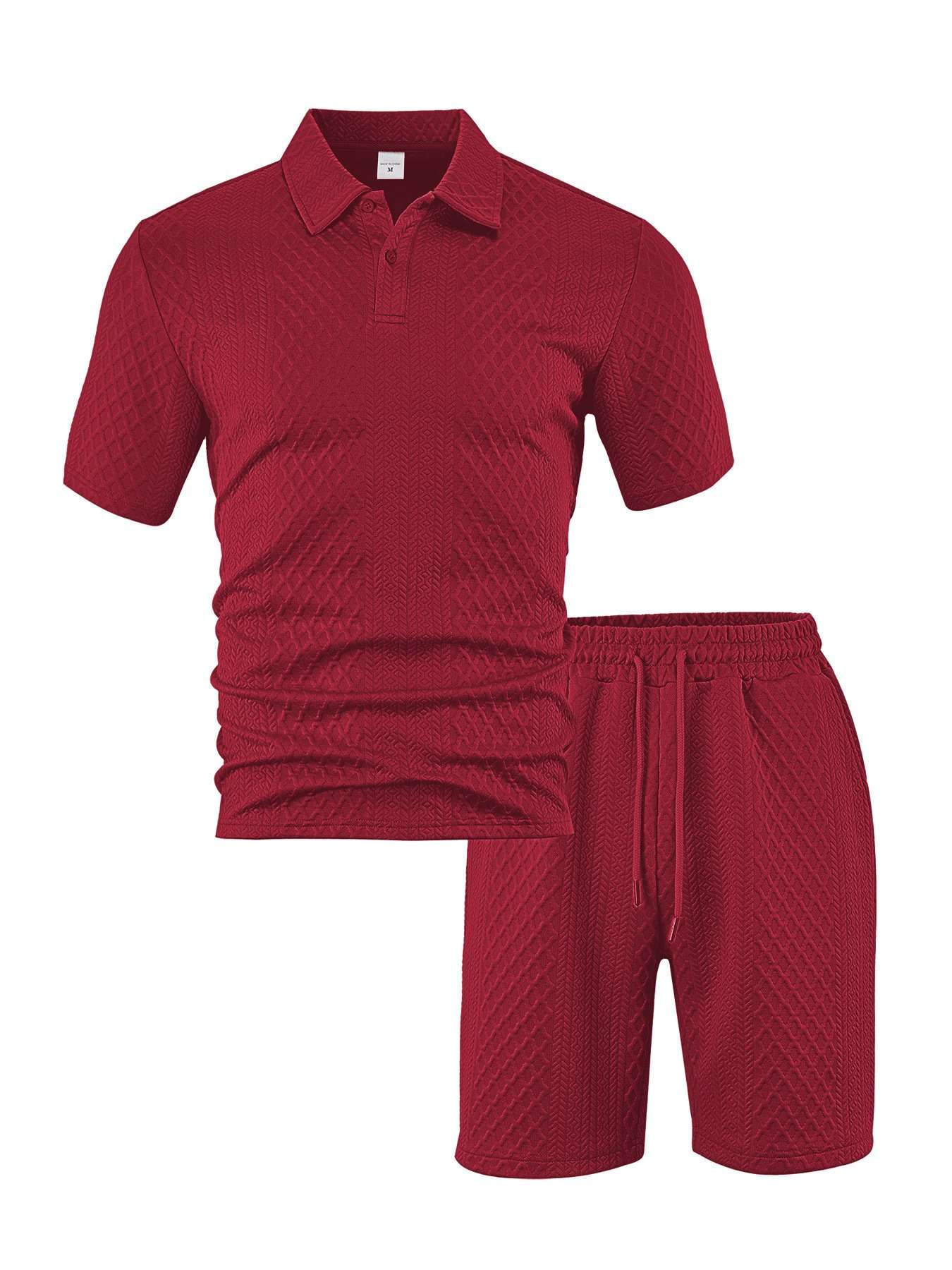 Textured Polo and Shorts Set image 4