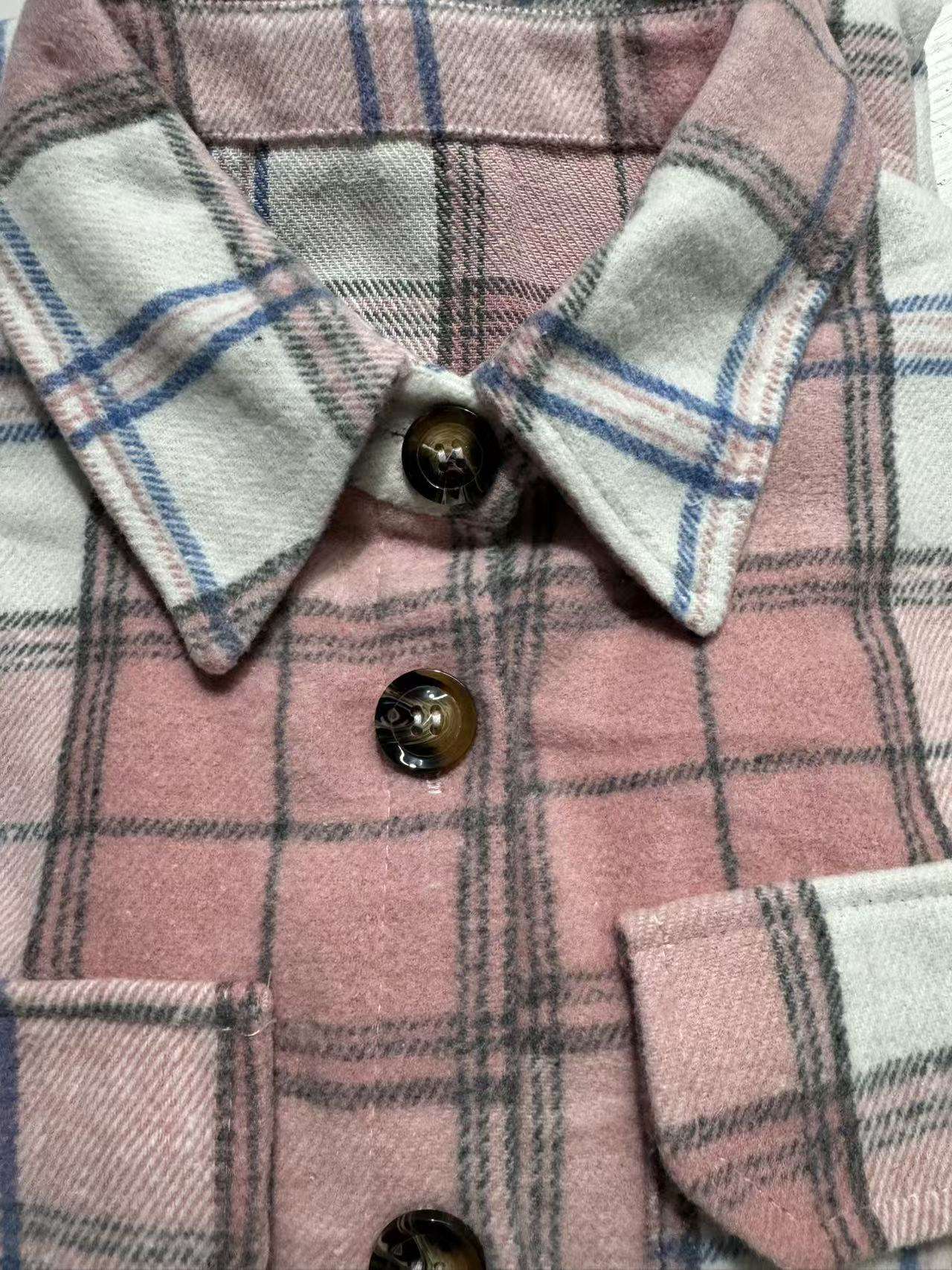 Plaid Button-Up Shirt Jacket image 5