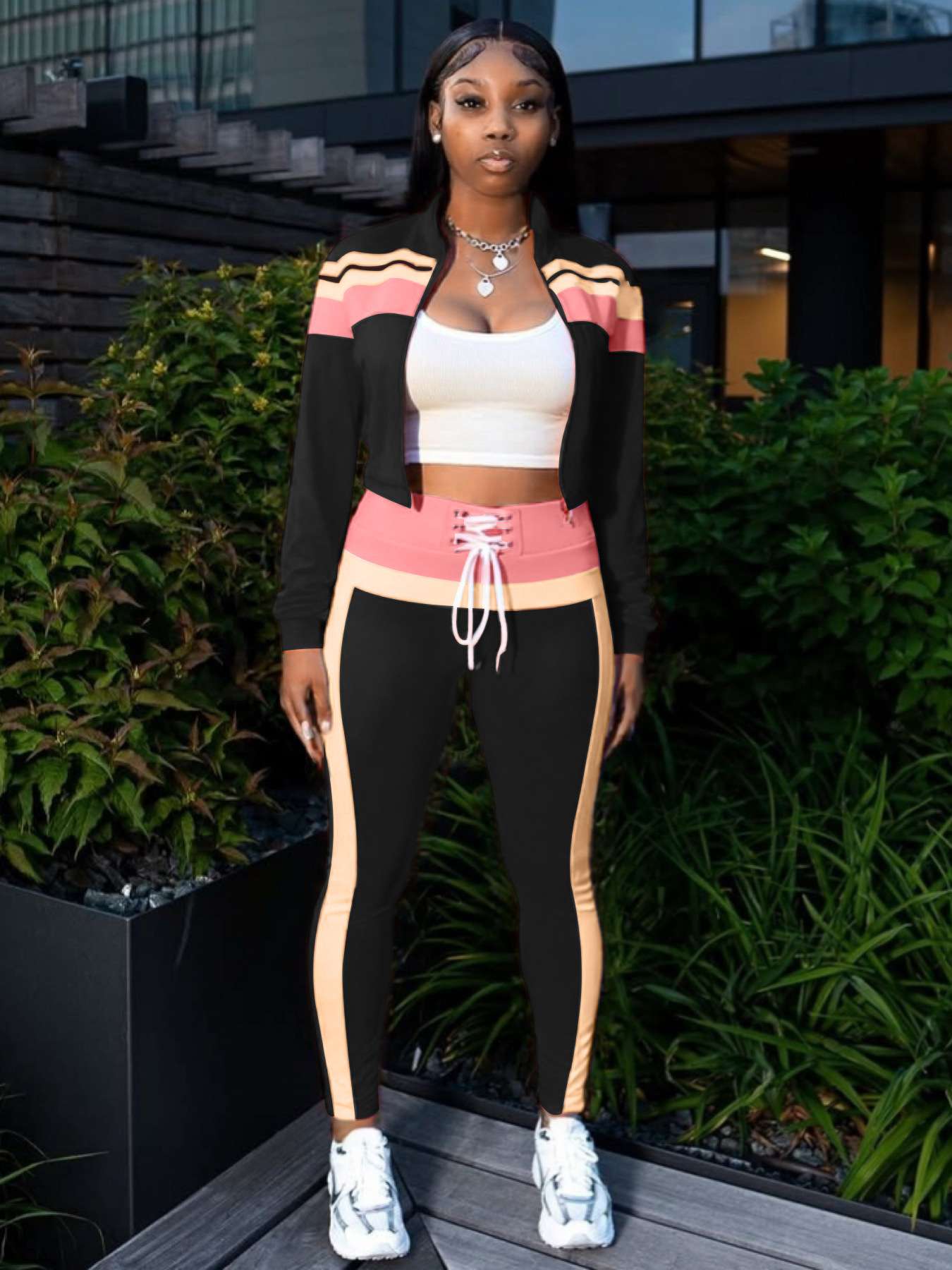 Trendy Color-Block Athletic Tracksuit image 0