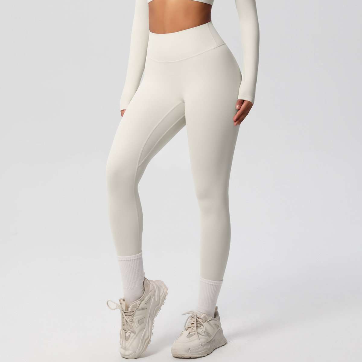 Womens Tights Sports Gym Wear Yoga Pants - M, White image