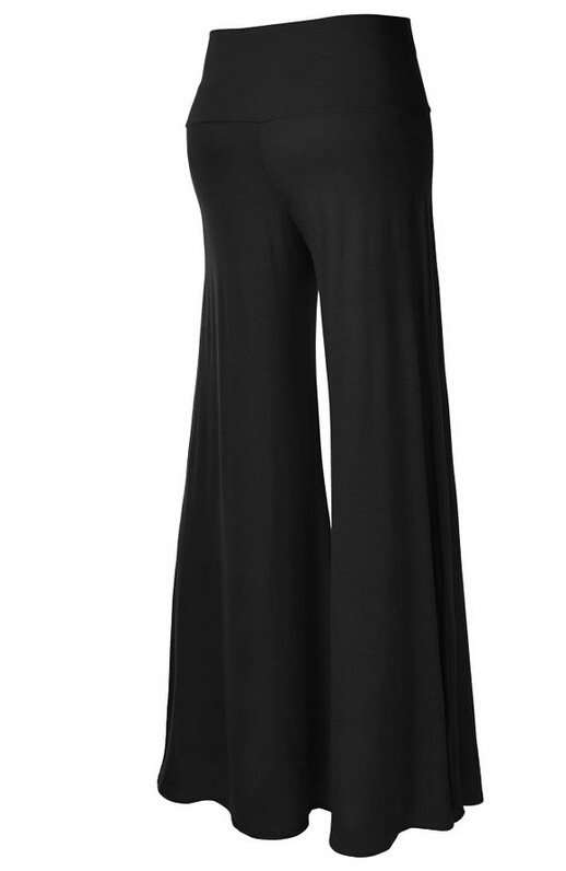 Stylish Wide Leg Palazzo Lounge Pants - M, Black image