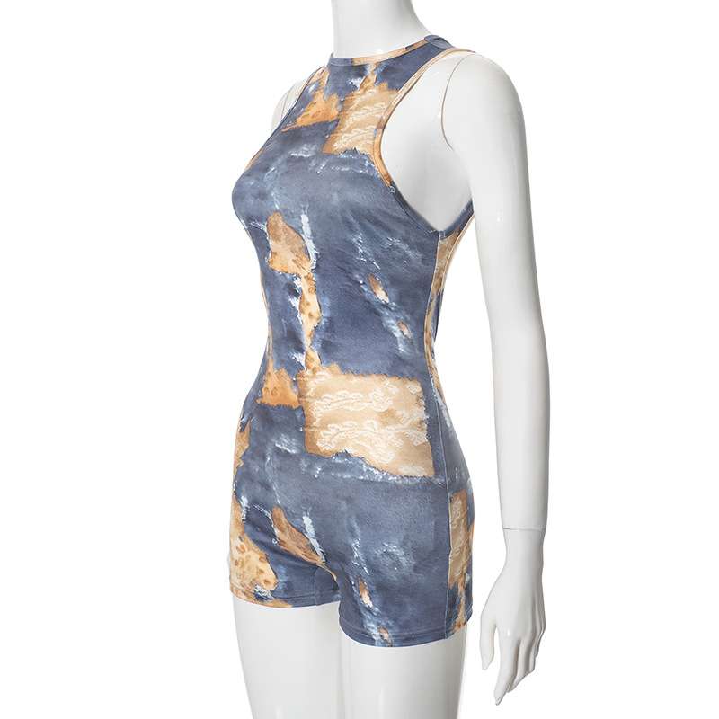 Printed Sexy Backless Skinny Romper image 3