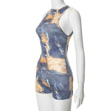 Printed Sexy Backless Skinny Romper image 3