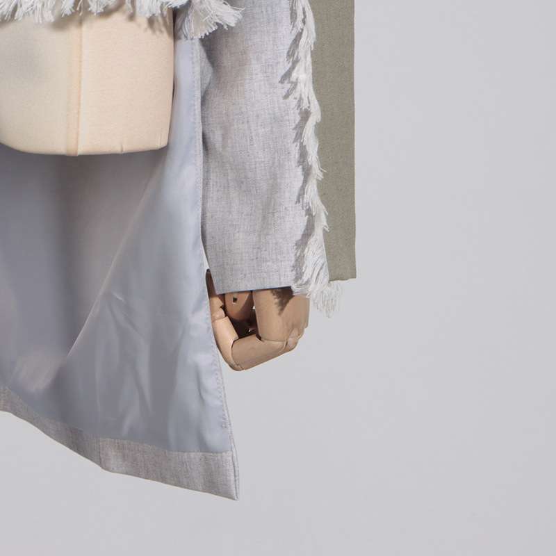 Irregular Length Long Sleeves Burr Blazer image 4