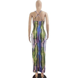 Sleeveless Tie-Dye Print Maxi Dress image 6