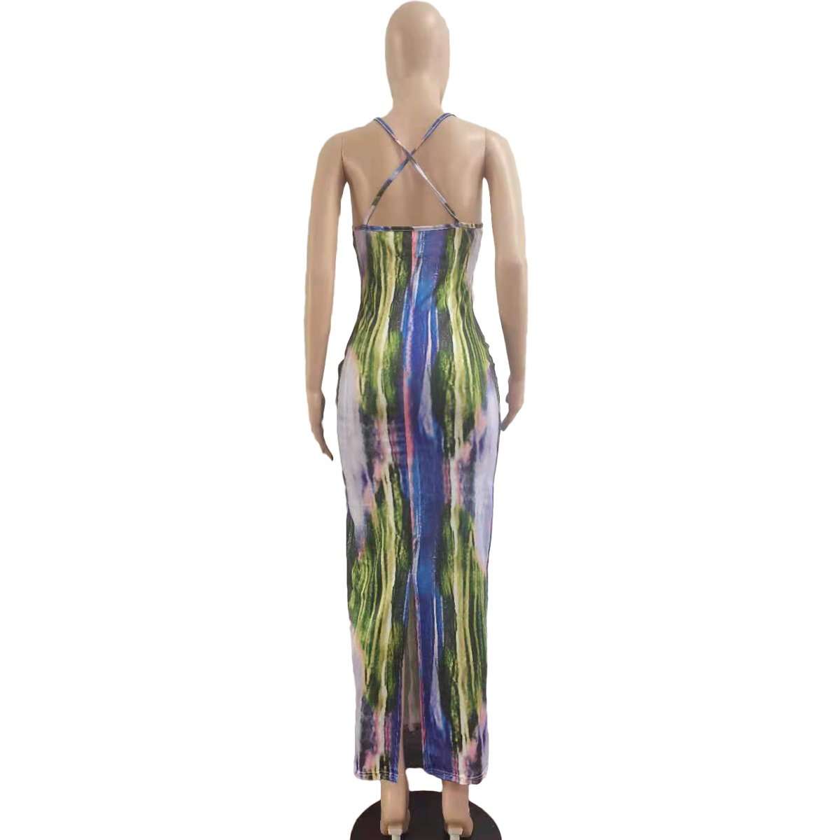 Sleeveless Tie-Dye Print Maxi Dress image 6