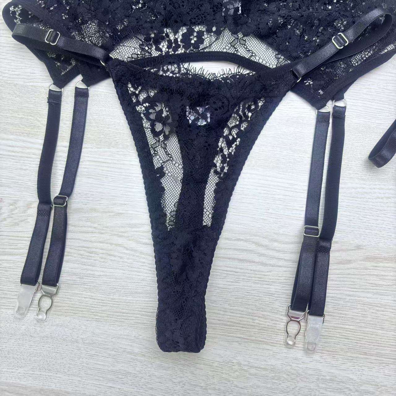 Lace Bra &amp; Thong Lingerie Set image 7