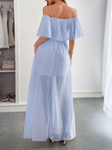 Off-Shoulder Maxi Dress with Textured Detailing image 2