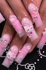 Hello Kitty 3D Acrylic Nail Set - Free Size, Pink image